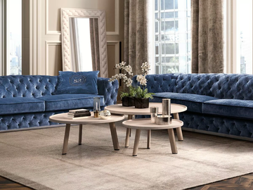 WAVE - Round leather coffee table by Siwa Soft Style - view 3